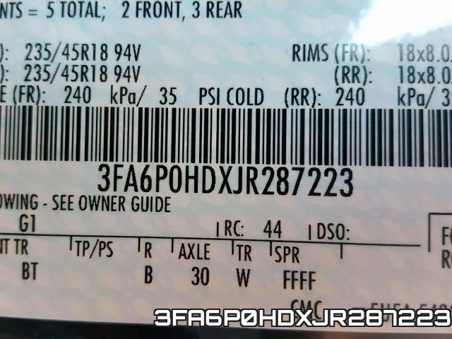 3FA6P0HDXJR287223 фото 2