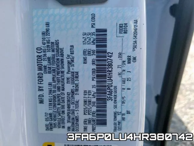 3FA6P0LU4HR380742 фото 2