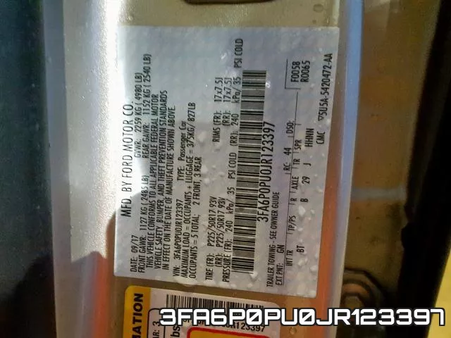 3FA6P0PU0JR123397 фото 2