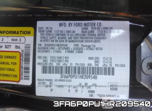 3FA6P0PU1HR209540 фото 10
