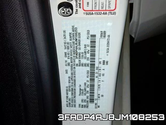 3FADP4AJ8JM108253 фото 2