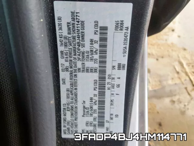 3FADP4BJ4HM114771 фото 2