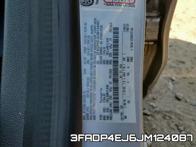3FADP4EJ6JM124087 фото 2