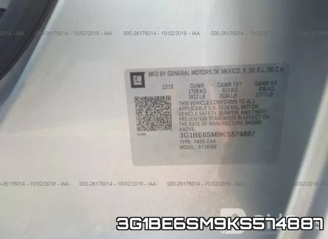 3G1BE6SM9KS574887 фото 10