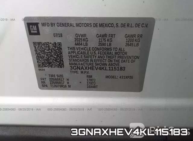 3GNAXHEV4KL115183 фото 10