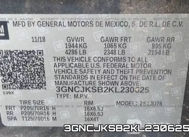 3GNCJKSB2KL230625 фото 9