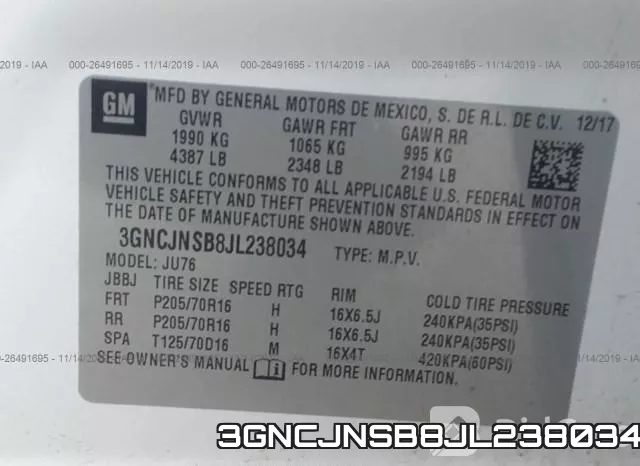 3GNCJNSB8JL238034 фото 10