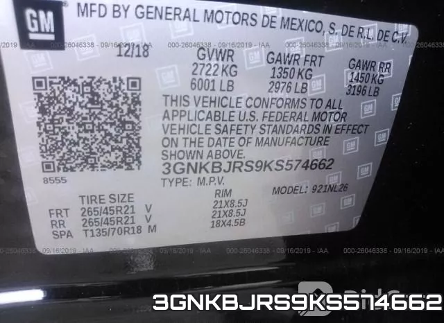 3GNKBJRS9KS574662 фото 10