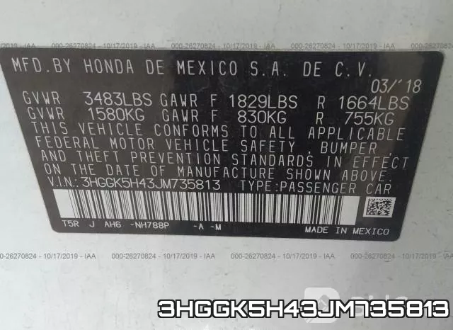 3HGGK5H43JM735813 фото 10