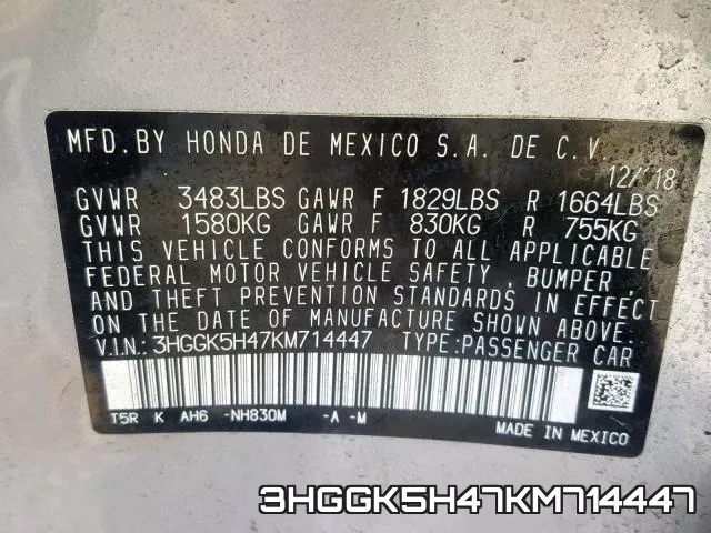 3HGGK5H47KM714447 фото 2