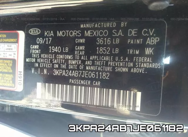3KPA24AB7JE061182 фото 9