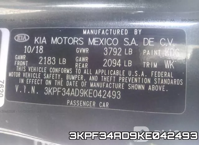 3KPF34AD9KE042493 фото 9