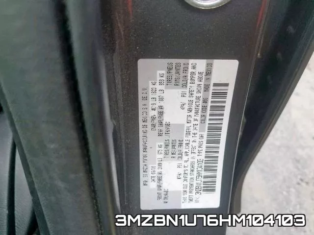 3MZBN1U76HM104103 фото 2