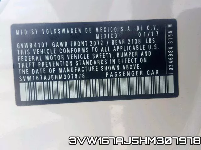 3VW167AJ5HM307978 фото 2