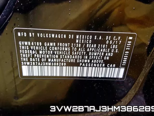 3VW2B7AJ3HM386289 фото 2