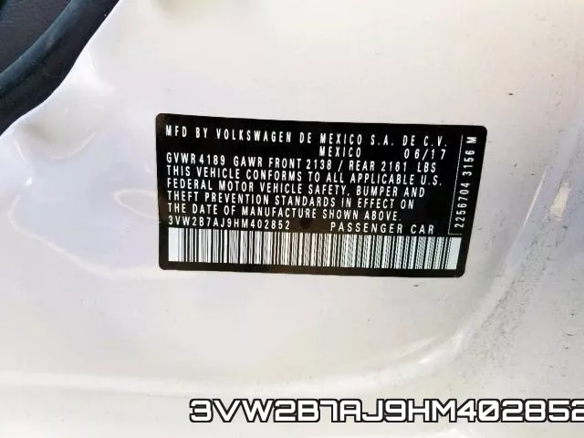 3VW2B7AJ9HM402852 фото 2