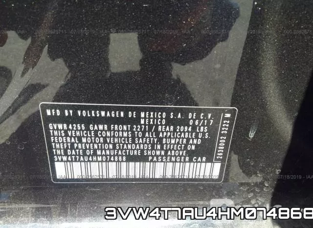 3VW4T7AU4HM074868 фото 8