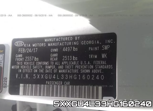 5XXGU4L33HG160240 фото 10