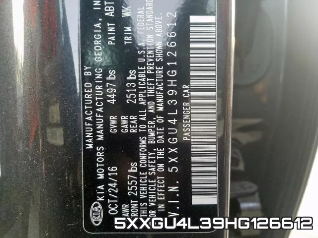 5XXGU4L39HG126612 фото 2