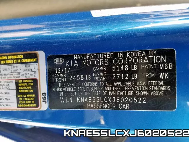 KNAE55LCXJ6020522 фото 2