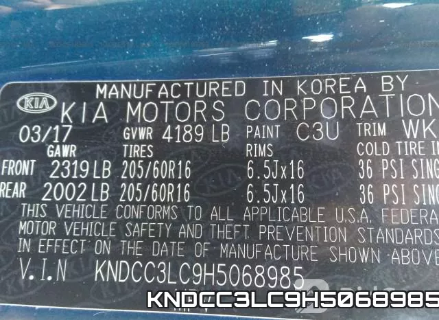 KNDCC3LC9H5068985 фото 10