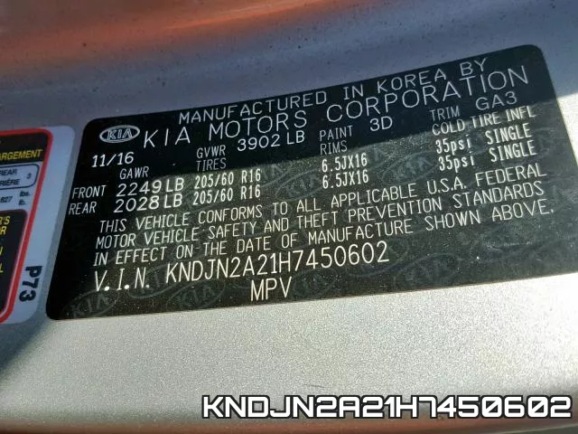 KNDJN2A21H7450602 фото 2