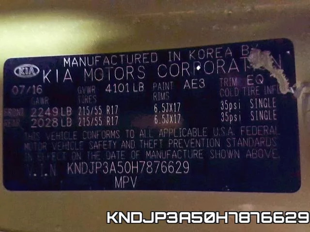KNDJP3A50H7876629 фото 2
