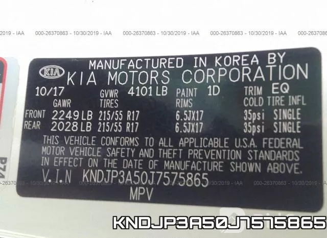 KNDJP3A50J7575865 фото 10