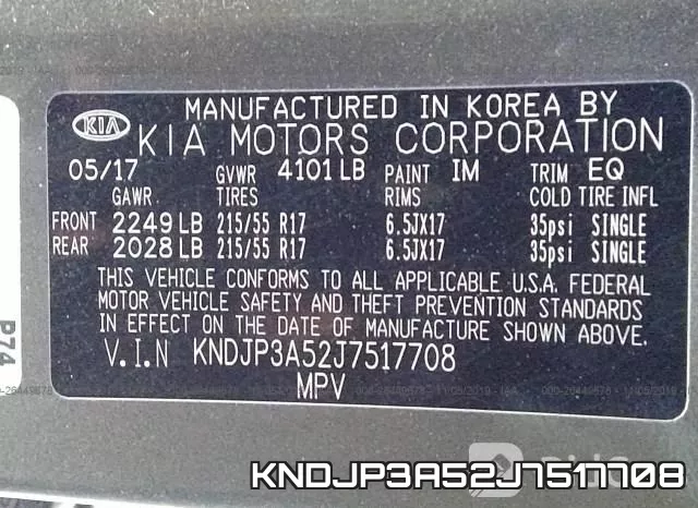 KNDJP3A52J7517708 фото 10