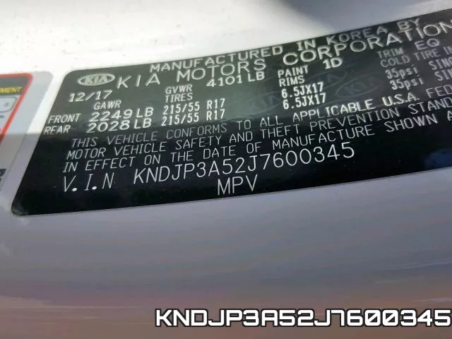 KNDJP3A52J7600345 фото 2