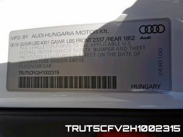 TRUT5CFV2H1002315 фото 2
