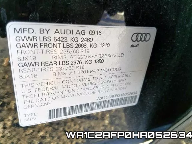 WA1C2AFP0HA052634 фото 2