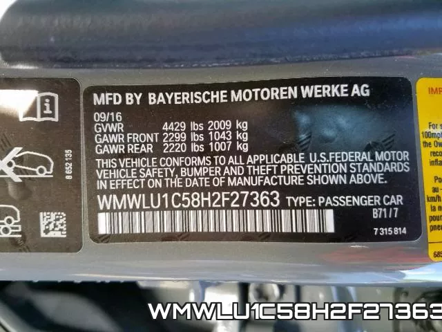 WMWLU1C58H2F27363 фото 2