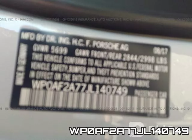 WP0AF2A77JL140749 фото 9