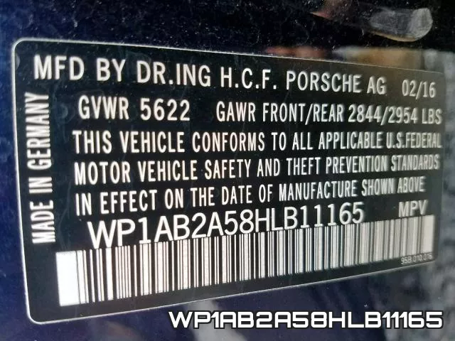 WP1AB2A58HLB11165 фото 2