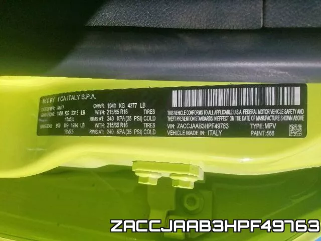 ZACCJAAB3HPF49763 фото 2