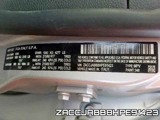 ZACCJABB8HPE91423 фото 2