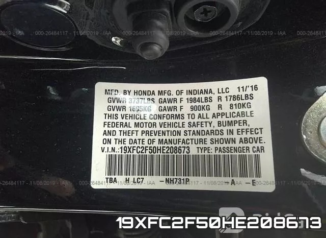 19XFC2F50HE208673 фото 10