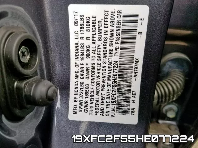 19XFC2F55HE077224 фото 2