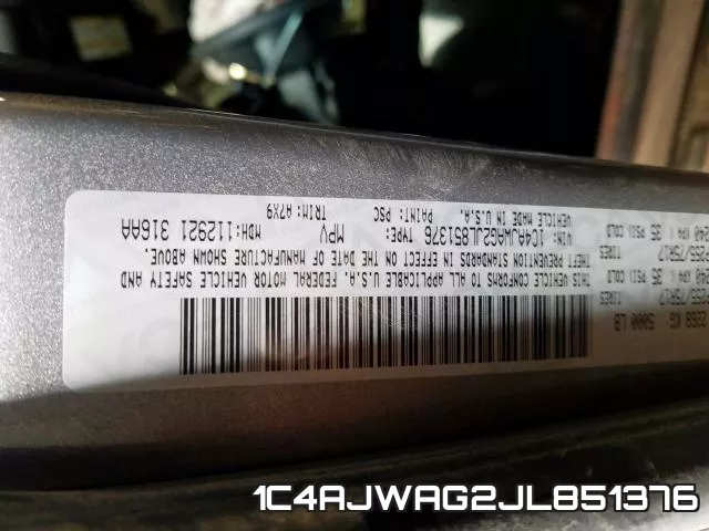 1C4AJWAG2JL851376 фото 2