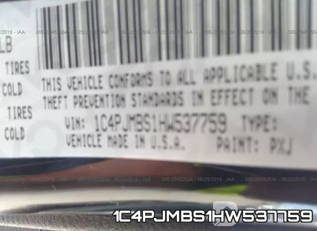 1C4PJMBS1HW537759 фото 7