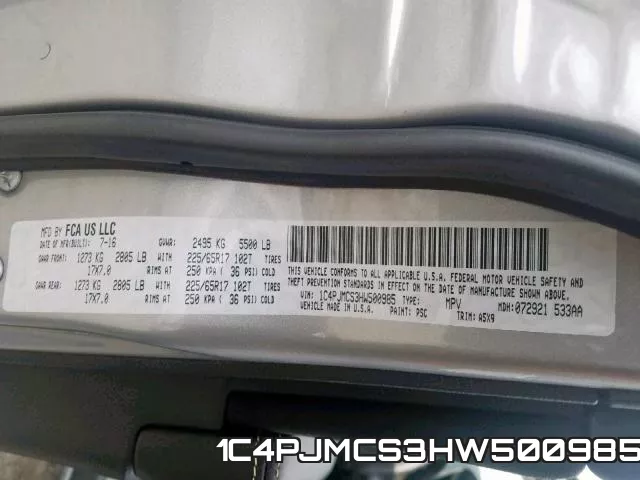 1C4PJMCS3HW500985 фото 2
