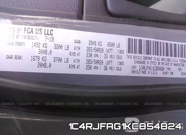 1C4RJFAG1KC854824 фото 10
