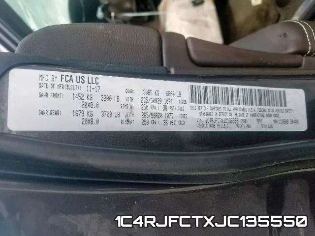 1C4RJFCTXJC135550 фото 2