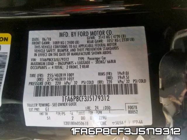 1FA6P8CF3J5179312 фото 2