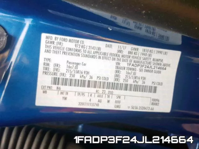 1FADP3F24JL214664 фото 2