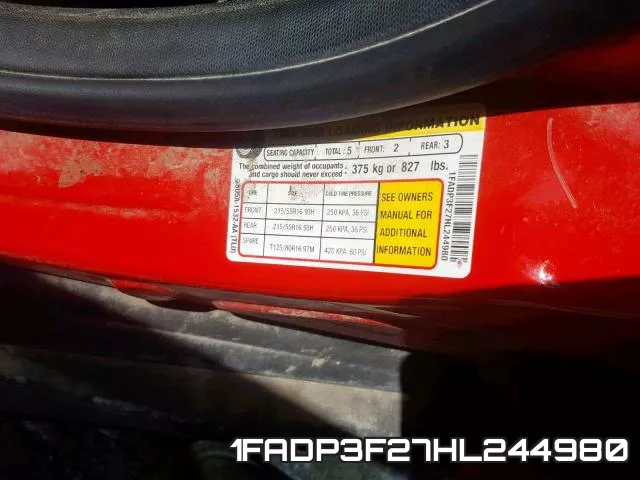 1FADP3F27HL244980 фото 2