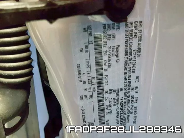 1FADP3F28JL288346 фото 2