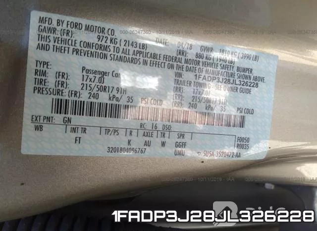 1FADP3J28JL326228 фото 10