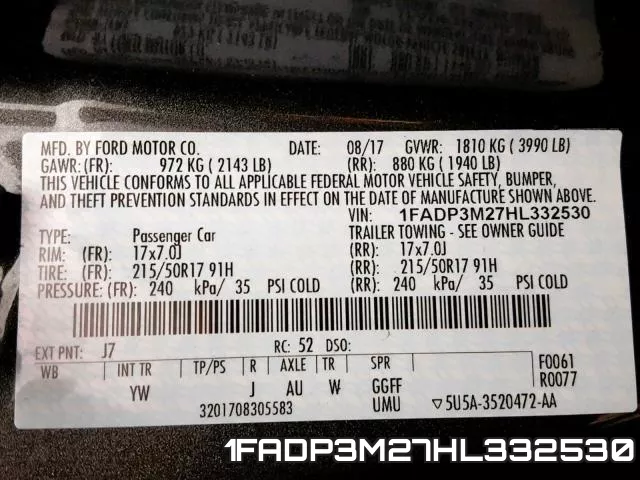 1FADP3M27HL332530 фото 2
